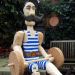 Gustav the sportsman. Hand carved marionette puppet.